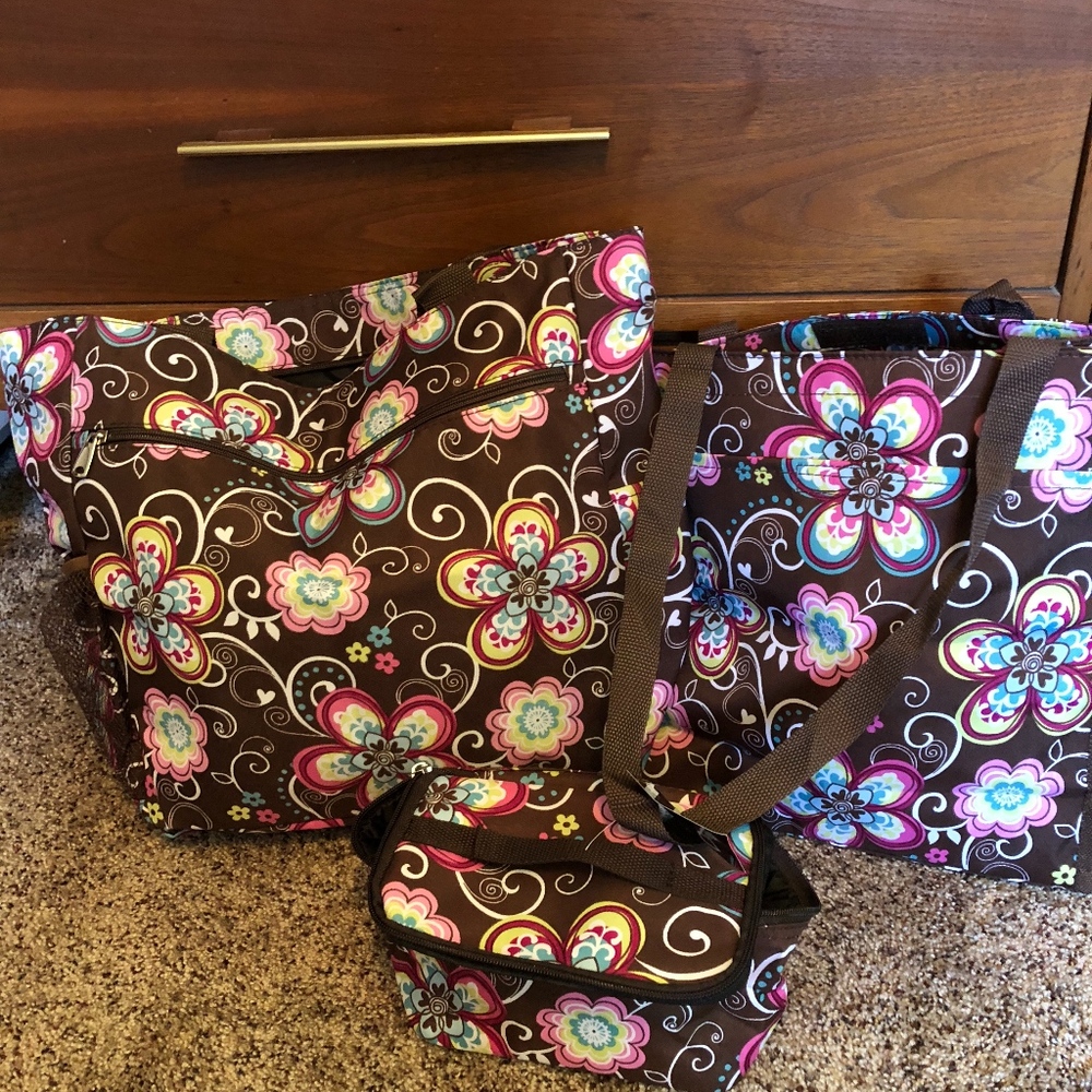 Floral handbags 3 sizes